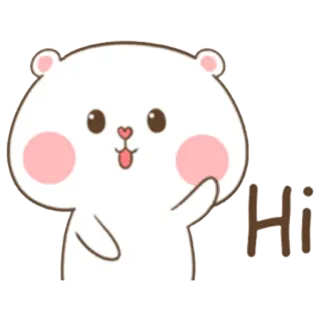 🖐 Hi schattig, beer, zwaaien, groet, cartoon, dier telegram sticker