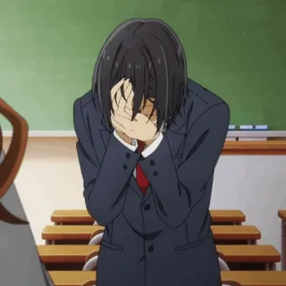 🌚 Anime, Escuela, Estudiante, Triste, Emocional, Manga telegram sticker