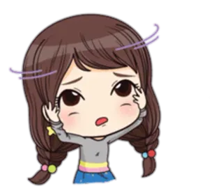 🙆 Desenho, Sticker, Menina, Triste, Chateada, Anime telegram sticker