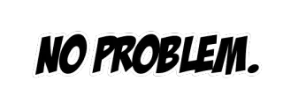 😉 NO PROBLEM. texte, non, pas de problème, phrase telegram sticker