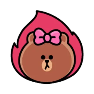 😋 Brown orso, carino, kawaii, cartone animato, animale, Line Friends telegram sticker