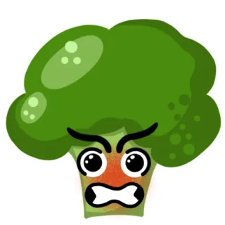😡 brokoli, marah, sayuran, kartun whatsapp sticker