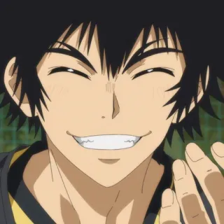 🙂 Anime, lächelnd, fröhlich, Cartoon, Figur telegram sticker