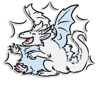 ☁️ dragão, fofo, animal, fantasia, desenho animado, adesivo telegram sticker