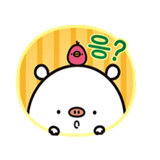 🤔 응? animale, carino, domanda, cartone animato telegram sticker