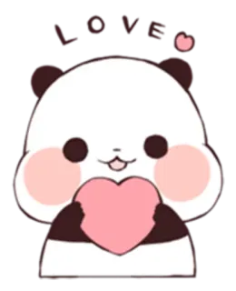 ❤️ LOVE Panda, Amore, Carino, Cuore, Animale telegram sticker