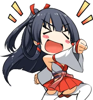 👊 Anime, Kreskówka, Dziewczyna, Chibi, Podekscytowany/a, Słodki/a telegram sticker