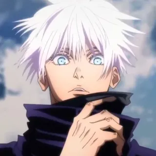 🛑 Satoru Gojo Jujutsu Kaisen Аниме, Манга, Годжо, Сатору, Магическая битва, Персонаж, Белые волосы, Голубые глаза whatsapp sticker
