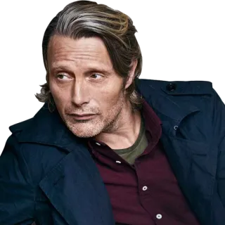 😏 Mads Mikkelsen actor, retrato, hombre, celebridad telegram sticker