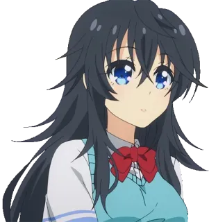 😐 Anime, Garota, Uniforme escolar, Laço, Estudante, Feminino telegram sticker