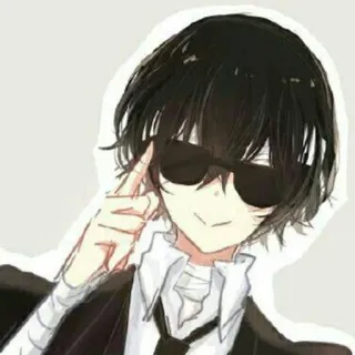 ⛓ Anime, Personnage, Lunettes de soleil, Cool, Costume, Cravate, Manga whatsapp sticker
