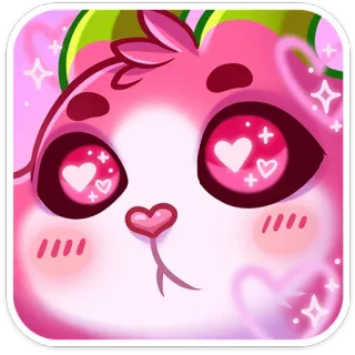 😍 rosa, carino, animale, cuore, scintillio, kawaii telegram sticker