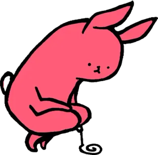 😒 Hase, Kaninchen, Rosa, Cartoon, Tier whatsapp sticker