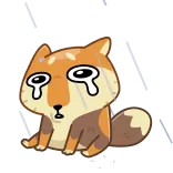 😭 哭泣, 伤心, 柴犬, 狗, 可爱, 卡通, 眼泪 telegram sticker