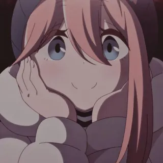 🌸 Rin Shima Yuru Camp anime, carina, ragazza, campeggio, sorridente, Rin Shima telegram sticker