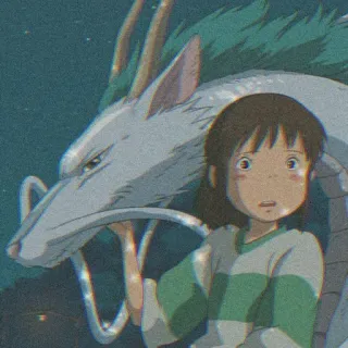 🧃 Chihiro Ogino Spirited Away anime, spirited away, chihiro, haku, dragon, japanese animation, ghibli whatsapp sticker