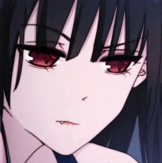 ⛓ anime, girl, face, red eyes, dark hair telegram sticker