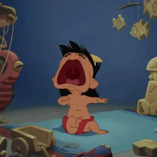 🍂 Kuzco The Emperor's New Groove bebé, dibujos animados, disney, gritando, kuzco telegram sticker