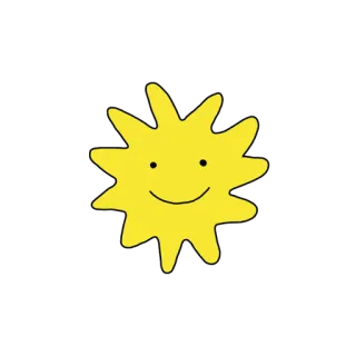 🙂 sol, feliz, simples, amarelo, desenho animado whatsapp sticker