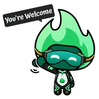 👌 You're Welcome personagem, saudação, bem-vindo, desenho animado whatsapp sticker