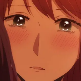🍁 anime, llorando, chica, triste telegram sticker