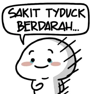 🥲 SAKIT TYDUCK BERDARAH... Dibujo animado, Triste, Lágrimas, Herido, Expresión, Lindo telegram sticker