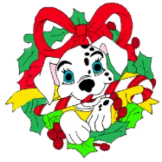 🎊 dalmatian, dog, puppy, candy cane, christmas, holiday, festive, cute telegram sticker