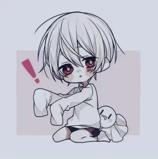 🙁 Anime, Chibi, Mignon, Point d'exclamation, Enfant telegram sticker