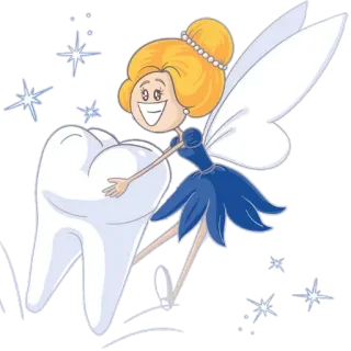 🧚‍♀ зуб, фея, зубной, мультфильм, блестки telegram sticker