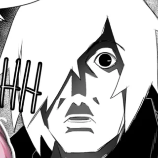 ☔️ HH anime, manga, shock, expression, black and white telegram sticker
