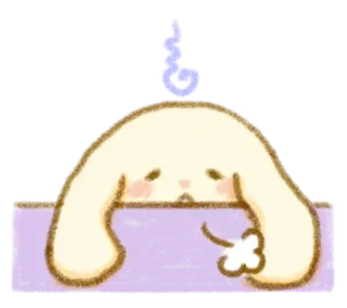 💭 słodki, królik, śpiący, smutny, zwierzę, kreskówka whatsapp sticker