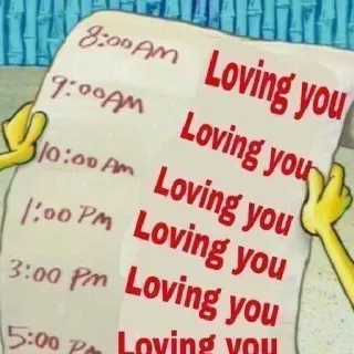 🥰 Spongebob Loving you мультфильм, расписание, любовь, Спанч Боб, список telegram sticker