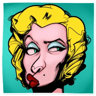 😚 Marilyn Monroe Marilyn Monroe, blonde, portrait, cartoon, actress, vintage, movie star, icon telegram sticker