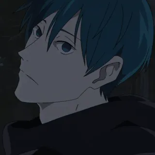 🥂 Anime, Nhân vật, Tóc xanh, Nghiêm túc, Nam telegram sticker
