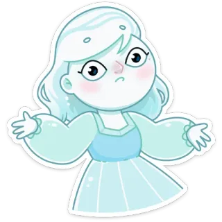 🤷 призрак, милый, мультфильм, иллюстрация, девушка, дух telegram sticker