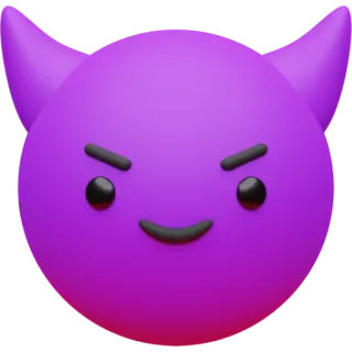 😈 diavolo, emoji, viola, corna, malvagio, sorriso whatsapp sticker