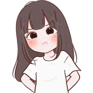 😕 Anime, Mädchen, Cartoon, Traurig, Süß telegram sticker