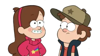 👫 Mabel Pines, Dipper Pines Gravity Falls 漫画, アニメ, キャラクター, テレビ番組 telegram sticker