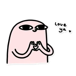 ❤ love ya cinta, lucu, hati, kartun, blob, kasih sayang, manis telegram sticker