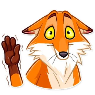 😶 fox, animal, cartoon, sticker telegram sticker