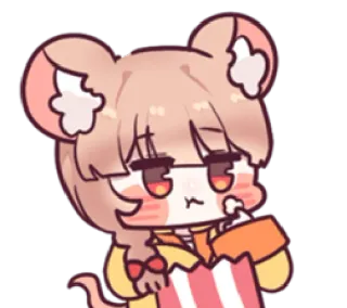 🍿 Cartoon, Anime, Maus, Süß, Kawaii, Snack telegram sticker