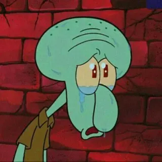 ⚓️ Squidward Tentacles Spongebob Squarepants carlo, dessin animé, pleurer, triste, nickelodeon telegram sticker