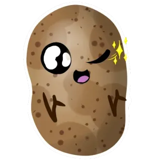 😛 土豆, 卡哇伊, 可爱, 食物, 蔬菜, 卡通 telegram sticker