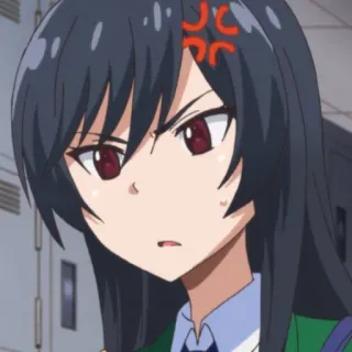 📗 Anime meisje, Boos, Anime, Cartoon, Vrouw, Gezichtsuitdrukking telegram sticker