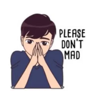 😐 PLEASE DON'T MAD apology, forgiveness, cartoon, sorry, please telegram sticker