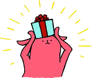 😊 Geschenk, Feier, Tier, Präsent, Geburtstag, Feiertag whatsapp sticker