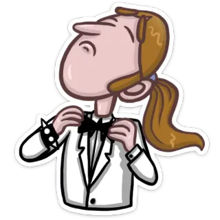 🤵 Dibujos animados, Personaje, Esmoquin, Pajarita, Formal, Caballero telegram sticker