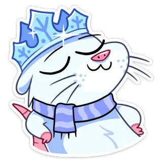 👸 binatang, tikus, musim dingin, mahkota, imut, kartun, stiker whatsapp sticker