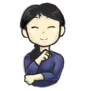 🙂 woman, person, illustration, cartoon, smile, casual whatsapp sticker
