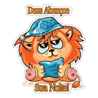 😴 Deus Abençoe
Sua Noite! leone, sonno, buona notte, benedizione, cartone animato, assonnato telegram sticker